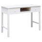 vidaXL Scrivania Bianca 108x45x76 cm in Legno Massello di Paulownia