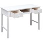 vidaXL Scrivania Bianca 108x45x76 cm in Legno Massello di Paulownia