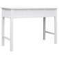 vidaXL Scrivania Bianca 108x45x76 cm in Legno Massello di Paulownia
