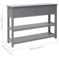 vidaXL Credenza Grigia 108x30x76cm Legno Massello di Paulownia vidaXL Credenza Grigia 108x30x76cm Legno Massello di Paulownia