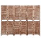 vidaXL Divisorio 6 Pannelli Marrone 210x165cm Legno Massello Paulownia vidaXL Divisorio 6 Pannelli Marrone 210x165cm Legno Massello Paulownia