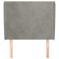 Testiera ad Orecchio Grigio Chiaro 93x23x118/128 cm in Velluto