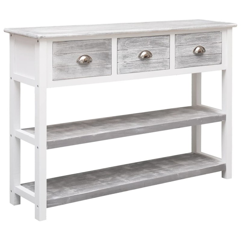 vidaXL Credenza Grigio Antico 108x30x76 cm Legno Massello di Paulownia vidaXL Credenza Grigio Antico 108x30x76 cm Legno Massello di Paulownia