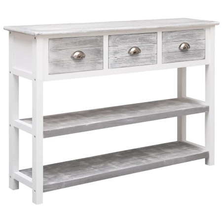 vidaXL Credenza Grigio Antico 108x30x76 cm Legno Massello di Paulownia