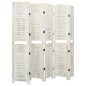 vidaXL Divisorio 6 Pannelli Bianco Antico 215x166 cm in Legno Massello vidaXL Divisorio 6 Pannelli Bianco Antico 215x166 cm in Legno Massello