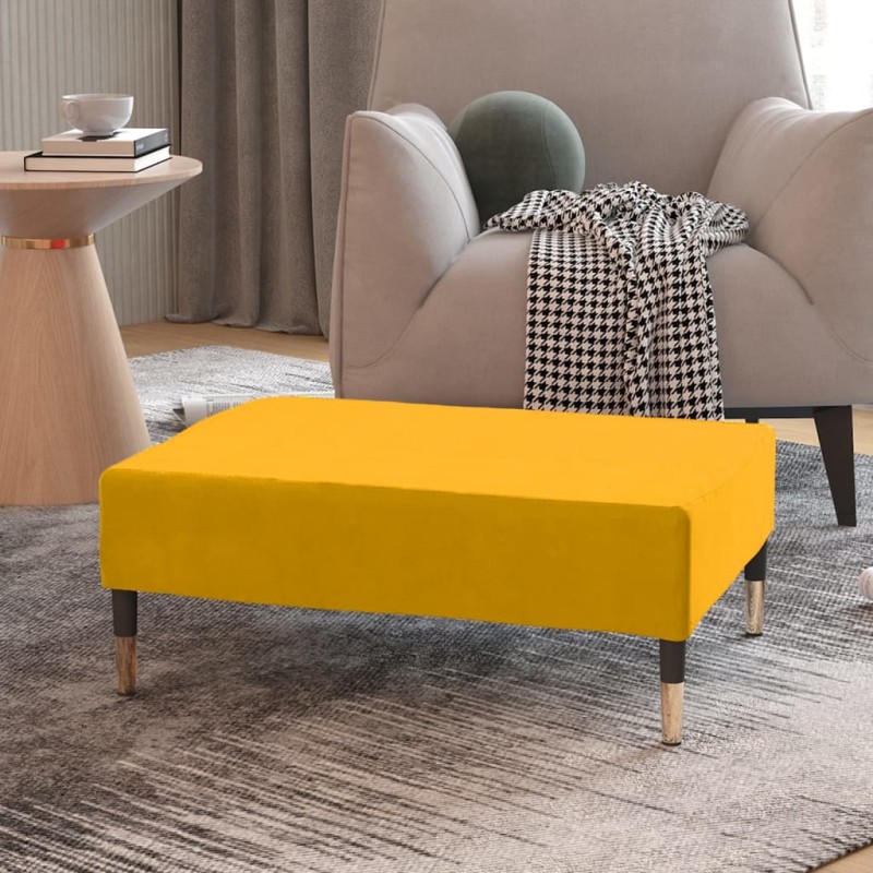 vidaXL Poggiapiedi Giallo 78x56x32 cm in Velluto vidaXL Poggiapiedi Giallo 78x56x32 cm in Velluto