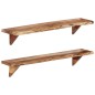 vidaXL Mensole da Parete 2 pz 110x20x18 cm in Legno Massello di Acacia
