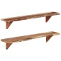 vidaXL Mensole da Parete 2 pz 110x20x18 cm in Legno Massello di Acacia