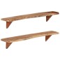 vidaXL Mensole da Parete 2 pz 110x20x18 cm in Legno Massello di Acacia