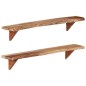vidaXL Mensole da Parete 2 pz 110x20x18 cm in Legno Massello di Acacia