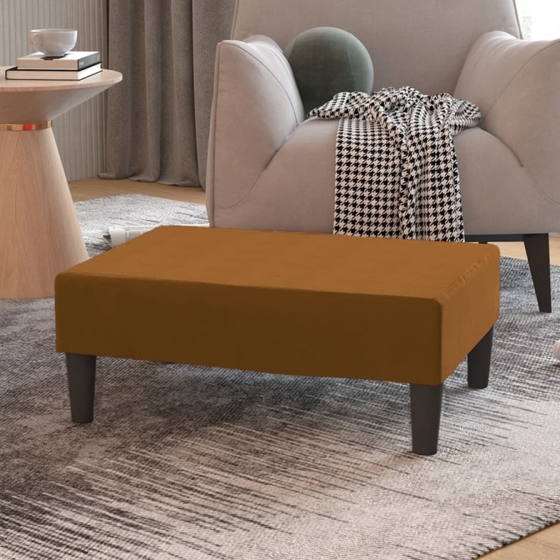 vidaXL Poggiapiedi Marrone 78x56x32 cm in Velluto vidaXL Poggiapiedi Marrone 78x56x32 cm in Velluto
