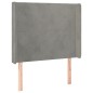 Testiera ad Orecchio Grigio Chiaro 93x16x118/128 cm in Velluto Testiera ad Orecchio Grigio Chiaro 93x16x118/128 cm in Velluto