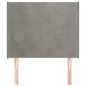 Testiera ad Orecchio Grigio Chiaro 93x16x118/128 cm in Velluto Testiera ad Orecchio Grigio Chiaro 93x16x118/128 cm in Velluto