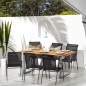 vidaXL Sedie da Giardino 6 pz in Acciaio e Textilene Nere vidaXL Sedie da Giardino 6 pz in Acciaio e Textilene Nere