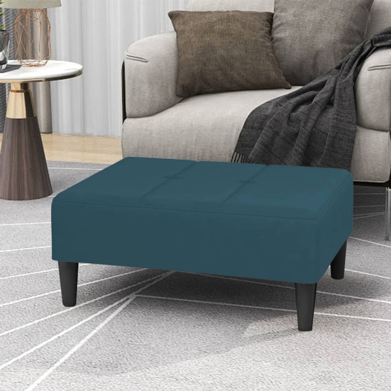 vidaXL Poggiapiedi Blu 78x56x32 cm in Velluto vidaXL Poggiapiedi Blu 78x56x32 cm in Velluto
