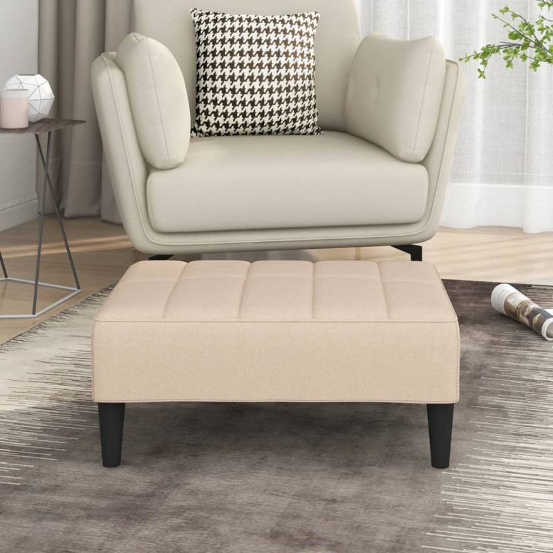 vidaXL Poggiapiedi Crema 78x56x32 cm in Tessuto vidaXL Poggiapiedi Crema 78x56x32 cm in Tessuto