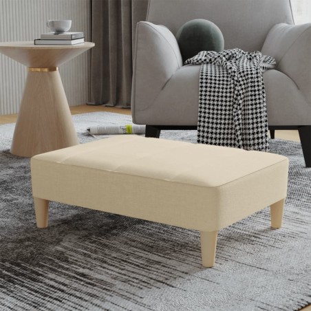 vidaXL Poggiapiedi Crema 78x56x32 cm in Tessuto