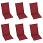 Sedie da Giardino Reclinabili 6 pz con Cuscini Massello Acacia Sedie da Giardino Reclinabili 6 pz con Cuscini Massello Acacia