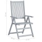 Sedie da Giardino Reclinabili 6 pz con Cuscini Massello Acacia Sedie da Giardino Reclinabili 6 pz con Cuscini Massello Acacia