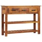 vidaXL Credenza con 3 Cassetti 110x30x80 cm Legno Massello di Acacia