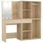 vidaXL Toeletta LED con 2 Armadietti Legno Multistrato Rovere Sonoma vidaXL Toeletta LED con 2 Armadietti Legno Multistrato Rovere Sonoma