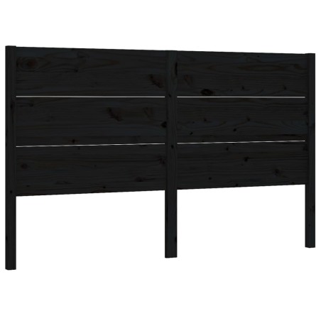 Testiera per Letto Nera 156x4x100 cm in Legno Massello di Pino