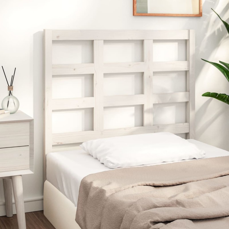 Testiera per Letto Bianca 95,5x4x100 cm Legno Massello di Pino Testiera per Letto Bianca 95,5x4x100 cm Legno Massello di Pino