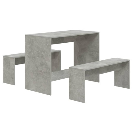 vidaXL Set da Pranzo 3 Pz Grigio Cemento in Truciolato