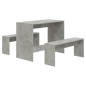 vidaXL Set da Pranzo 3 Pz Grigio Cemento in Truciolato