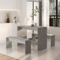 vidaXL Set da Pranzo 3 Pz Grigio Cemento in Truciolato