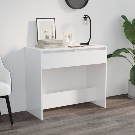vidaXL Tavolo Consolle Bianco Lucido 89x41x76,5 cm in Acciaio