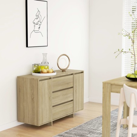 vidaXL Credenza con 3 Cassetti Rovere Sonoma 120x41x75cm in Truciolato