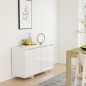 vidaXL Credenza Bianco Lucido 120x41x75 cm in Truciolato vidaXL Credenza Bianco Lucido 120x41x75 cm in Truciolato