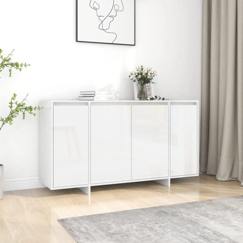 vidaXL Credenza Bianco Lucido 135x41x75 cm in Truciolato vidaXL Credenza Bianco Lucido 135x41x75 cm in Truciolato