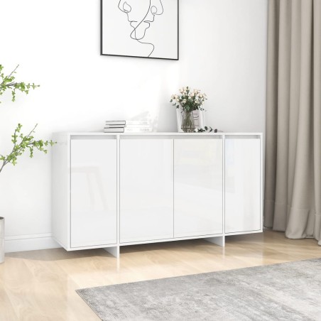 vidaXL Credenza Bianco Lucido 135x41x75 cm in Truciolato