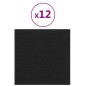 Pannelli Murali 12 pz Neri 30x30 cm in Tessuto 1,08 m² Pannelli Murali 12 pz Neri 30x30 cm in Tessuto 1,08 m²