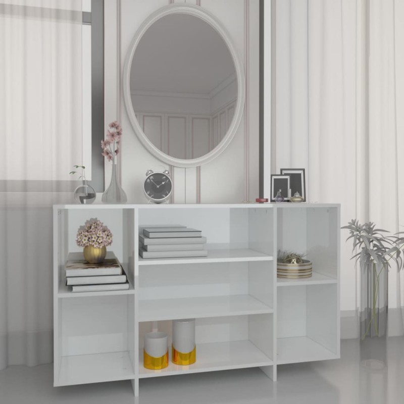 vidaXL Credenza Bianco Lucido 120x30x75 cm in Truciolato vidaXL Credenza Bianco Lucido 120x30x75 cm in Truciolato