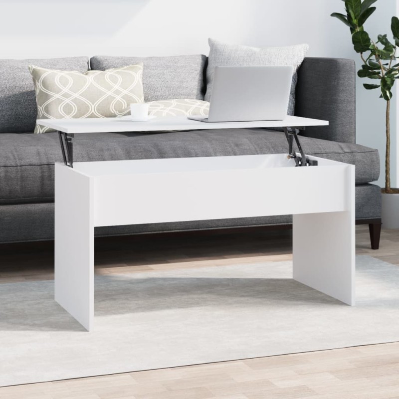 vidaXL Tavolino da Salotto Bianco 102x50,5x52,5cm in Legno Multistrato vidaXL Tavolino da Salotto Bianco 102x50,5x52,5cm in Legno Multistrato