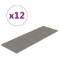 Pannelli Murali 12 pz Grigio Chiaro 90x30 cm Velluto 3,24 m² Pannelli Murali 12 pz Grigio Chiaro 90x30 cm Velluto 3,24 m²