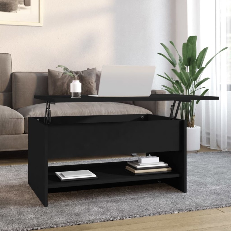 vidaXL Tavolino da Salotto Nero 80x50x40 cm in Legno Multistrato vidaXL Tavolino da Salotto Nero 80x50x40 cm in Legno Multistrato