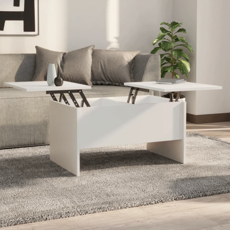 vidaXL Tavolino da Salotto Bianco 80x50x42,5 cm in Legno Multistrato vidaXL Tavolino da Salotto Bianco 80x50x42,5 cm in Legno Multistrato