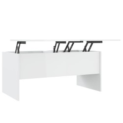 vidaXL Tavolino Bianco Lucido 102x50,5x46,5 cm in Legno Multistrato
