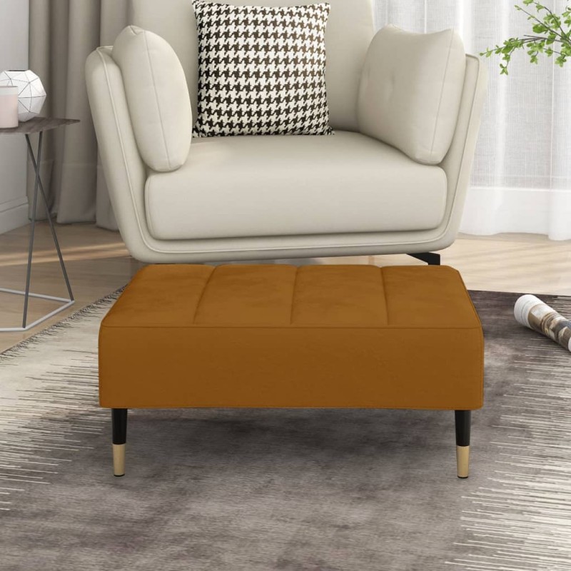 vidaXL Poggiapiedi Marrone 78x56x32 cm in Velluto vidaXL Poggiapiedi Marrone 78x56x32 cm in Velluto