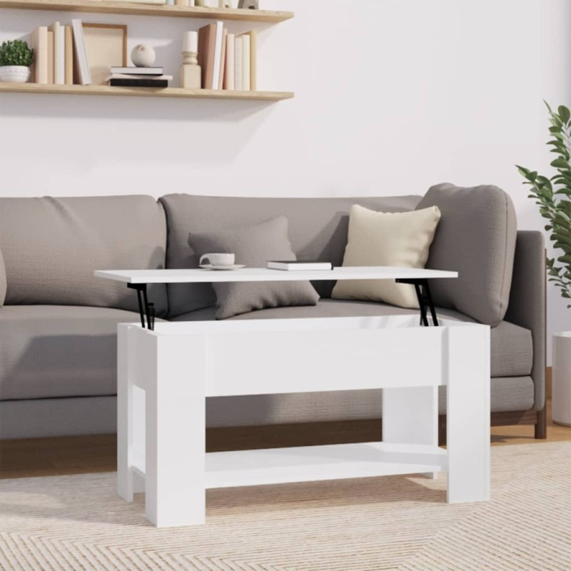 vidaXL Tavolino da Salotto Bianco 101x49x52 cm in Legno Multistrato vidaXL Tavolino da Salotto Bianco 101x49x52 cm in Legno Multistrato
