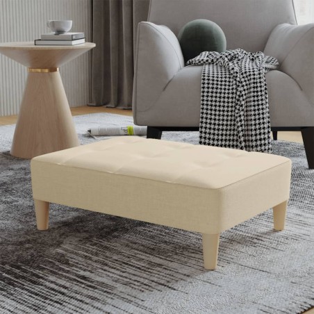 vidaXL Poggiapiedi Crema 78x56x32 cm in Tessuto