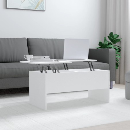 vidaXL Tavolino da Salotto Bianco 102x50,5x46,5cm in Legno Multistrato