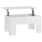 vidaXL Tavolino da Salotto Bianco Lucido 79x49x41 cm Legno Compensato vidaXL Tavolino da Salotto Bianco Lucido 79x49x41 cm Legno Compensato