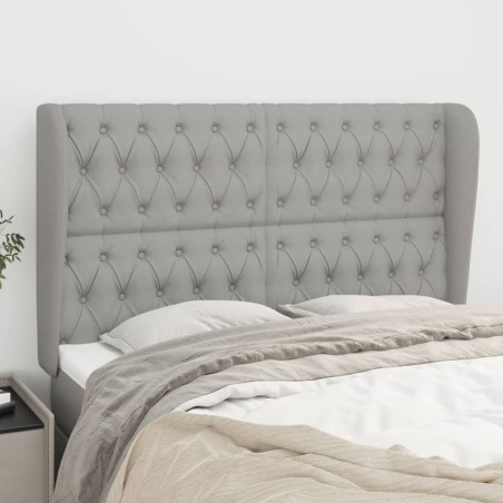 vidaXL Testiera ad Orecchio Grigio Chiaro 147x23x118/128 cm in Tessuto
