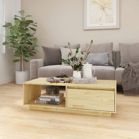 vidaXL Tavolino da Salotto 110x50x33,5 cm in Legno Massello di Pino