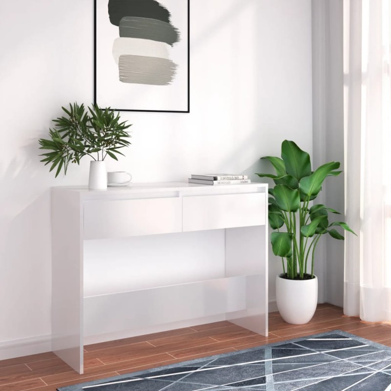 vidaXL Tavolo Consolle Bianco 100x35x76,5 cm in Truciolato vidaXL Tavolo Consolle Bianco 100x35x76,5 cm in Truciolato